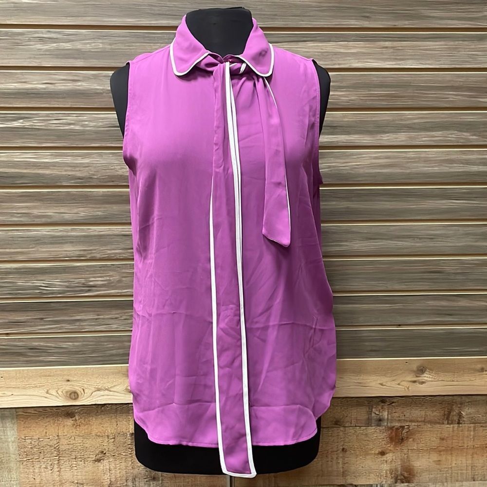 DNKY Purple Piped Blouse-Medium